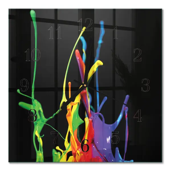 Moderne wandklok glas vierkant Kleur