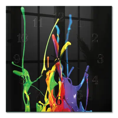 Moderne wandklok glas vierkant Kleur