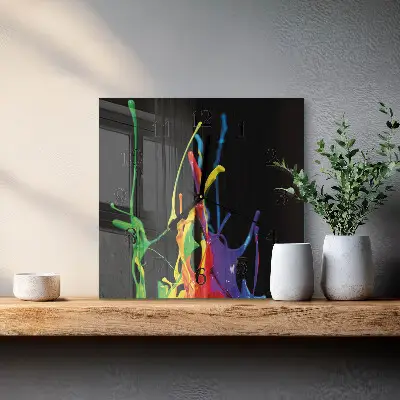 Moderne wandklok glas vierkant Kleur
