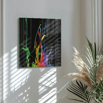 Moderne wandklok glas vierkant Kleur