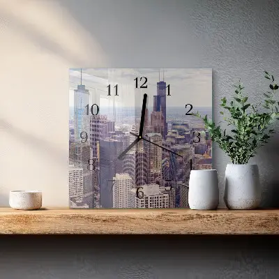 Vierkante glas klok Horizon