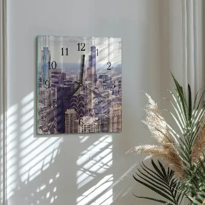 Vierkante glas klok Horizon