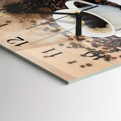 Moderne wandklok glas vierkant Een kopje koffie