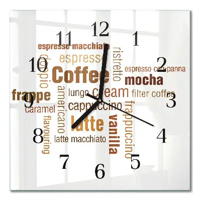 Vierkante glazen klok Koffie