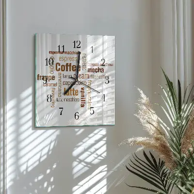 Vierkante glazen klok Koffie