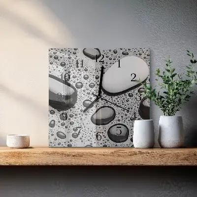 Vierkante glas klok Stenen