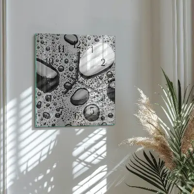 Vierkante glas klok Stenen