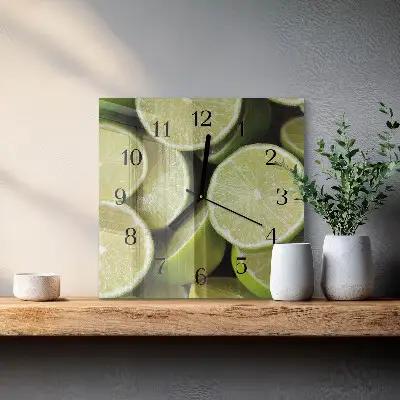 Moderne wandklok glas vierkant Calciumcarbonaat