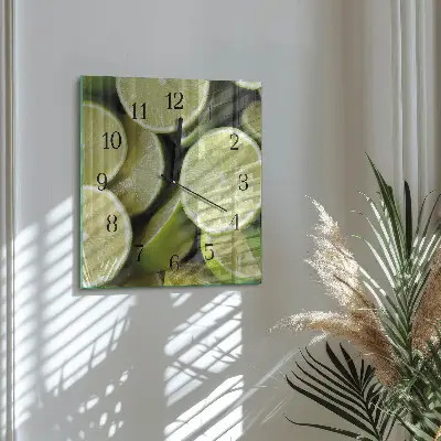 Moderne wandklok glas vierkant Calciumcarbonaat