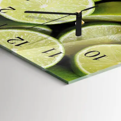 Moderne wandklok glas vierkant Calciumcarbonaat