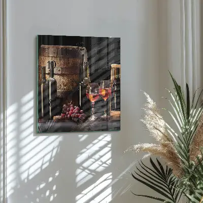 Decoratieve glazen klok vierkant Een wijnvat