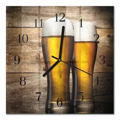 Vierkante glazen klok Bier