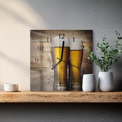 Vierkante glazen klok Bier