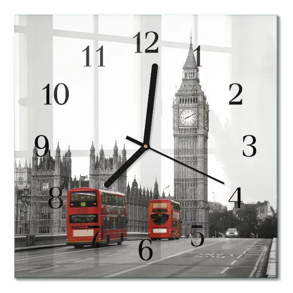 Decoratieve glazen klok vierkant Londen