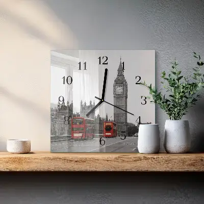 Decoratieve glazen klok vierkant Londen