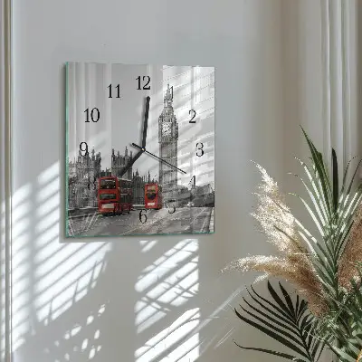 Decoratieve glazen klok vierkant Londen