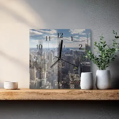 Vierkante glas klok Stad