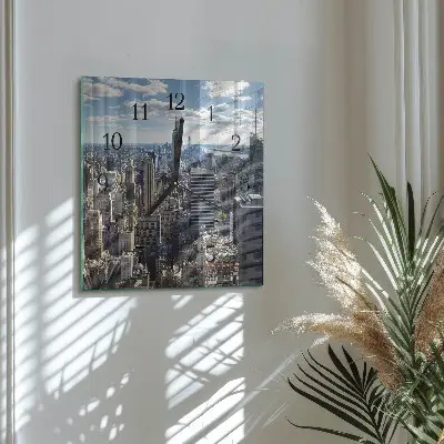 Vierkante glas klok Stad
