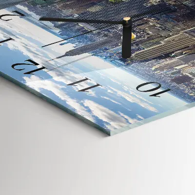 Vierkante glas klok Stad
