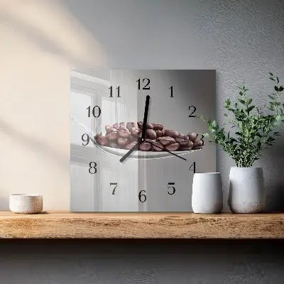 Decoratieve glazen klok vierkant Een lepeltje koffie