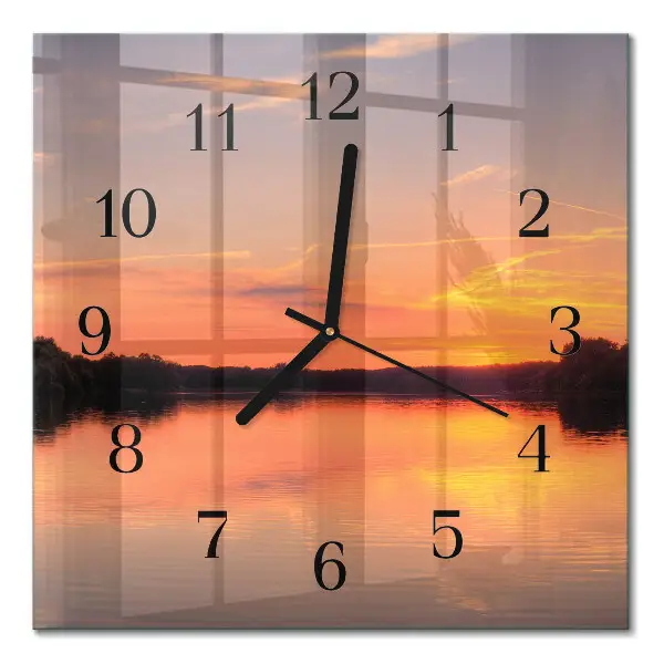 Decoratieve glazen klok vierkant Zonsondergang