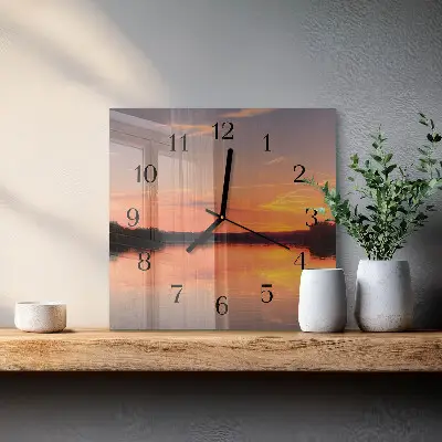 Decoratieve glazen klok vierkant Zonsondergang