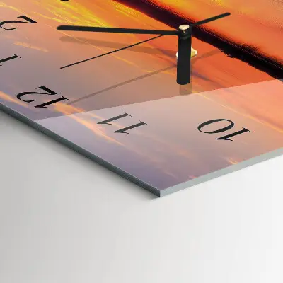Decoratieve glazen klok vierkant Zonsondergang