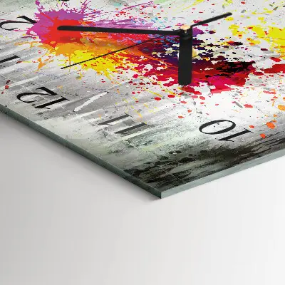 Moderne wandklok glas vierkant Vlekken