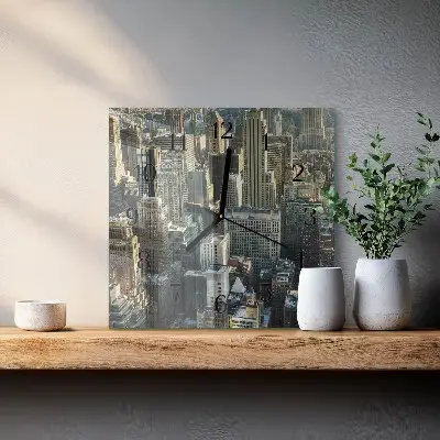 Moderne wandklok glas vierkant Horizon