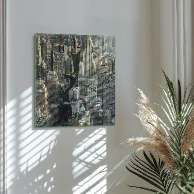Moderne wandklok glas vierkant Horizon