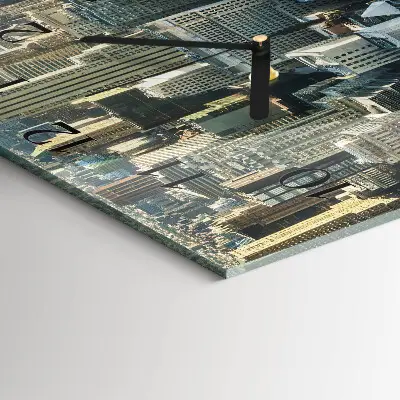 Moderne wandklok glas vierkant Horizon