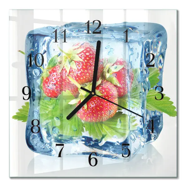 Decoratieve glazen klok vierkant Aardbeienijs