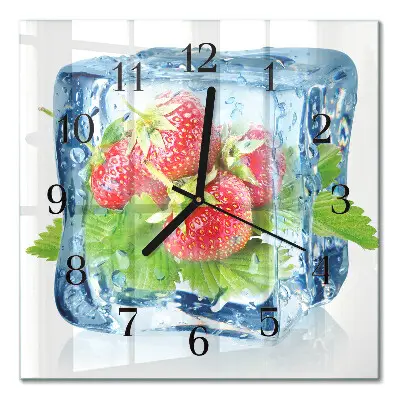 Decoratieve glazen klok vierkant Aardbeienijs