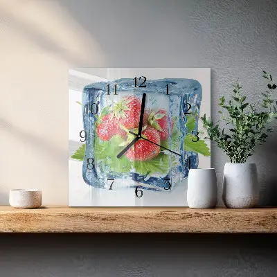 Decoratieve glazen klok vierkant Aardbeienijs