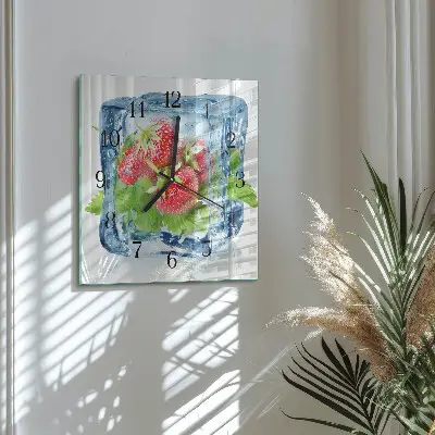 Decoratieve glazen klok vierkant Aardbeienijs
