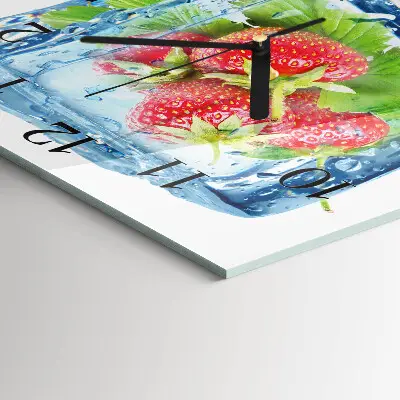 Decoratieve glazen klok vierkant Aardbeienijs