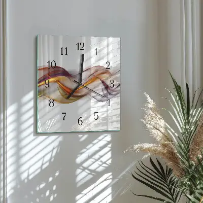 Vierkante glazen wandklok Abstractie