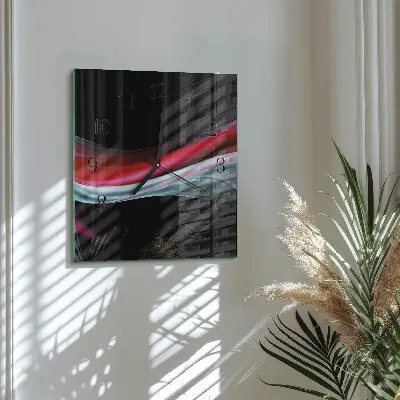 Moderne wandklok glas vierkant Abstractie
