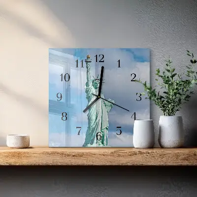 Decoratieve glazen klok vierkant Vrijheidsbeeld