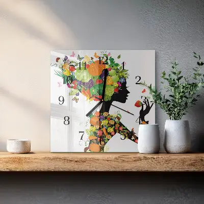 Moderne wandklok glas vierkant Deel