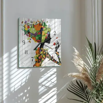 Moderne wandklok glas vierkant Deel