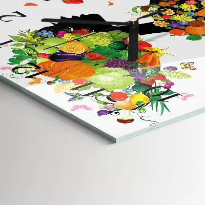 Moderne wandklok glas vierkant Deel