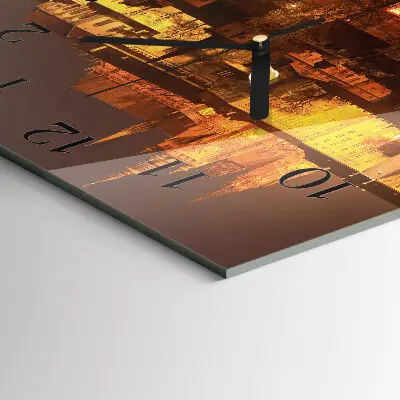 Moderne wandklok glas vierkant Praag