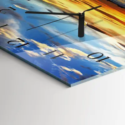 Decoratieve glazen klok vierkant Zonsondergang