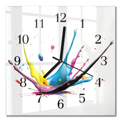 Moderne wandklok glas vierkant Kleur