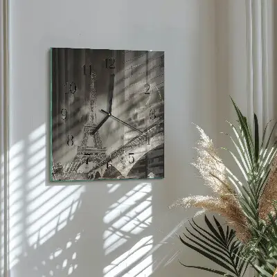 Vierkante glazen wandklok Parijs