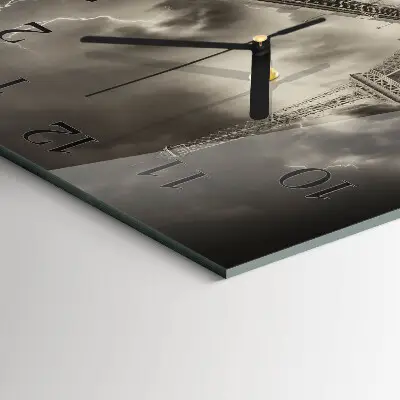 Vierkante glazen wandklok Parijs