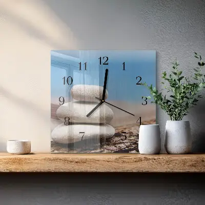 Vierkante glas klok Stenen