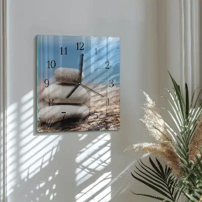 Vierkante glas klok Stenen