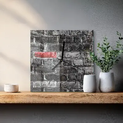Decoratieve glazen klok vierkant Baksteen